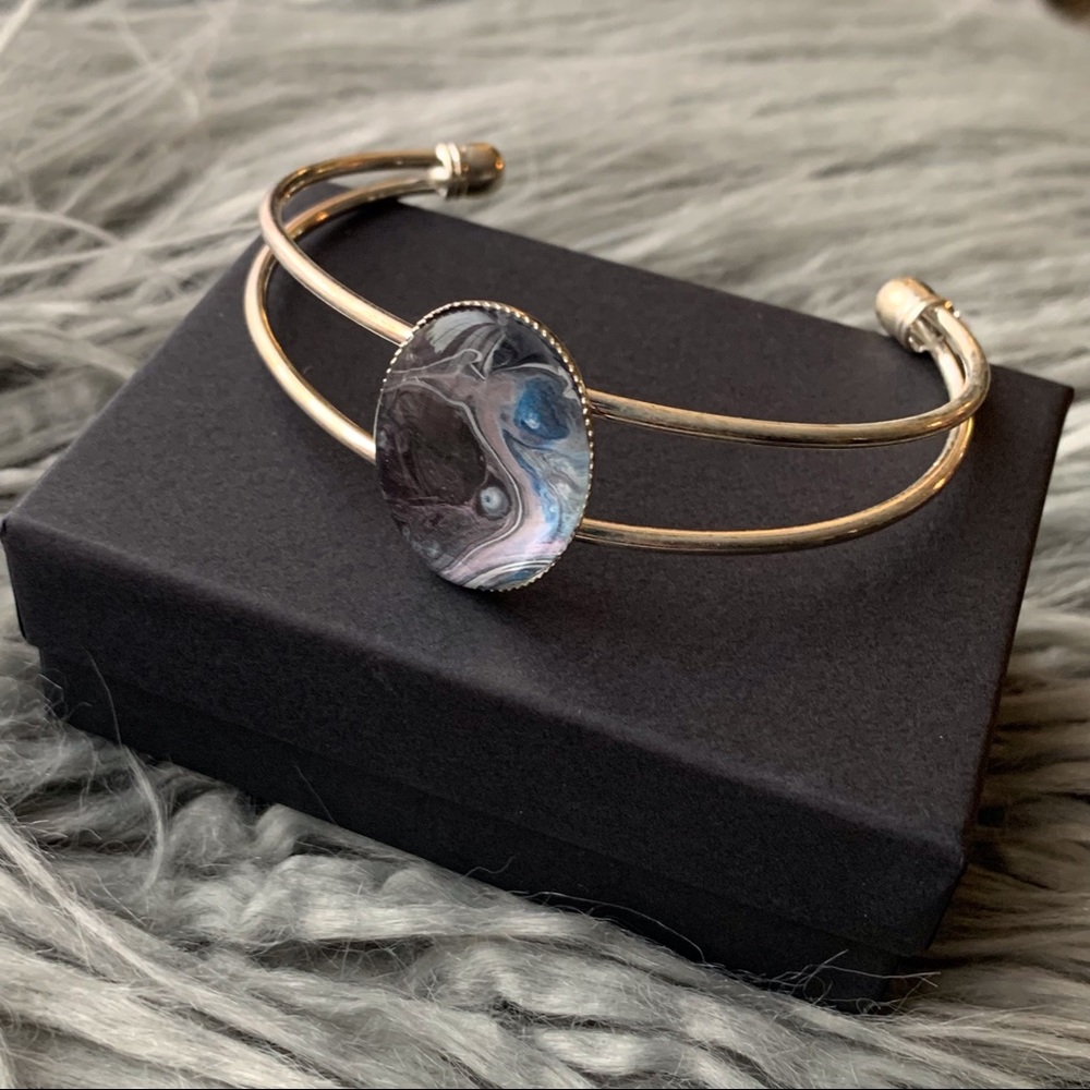 🎨Fluid Art Bracelet- Raw Galaxy